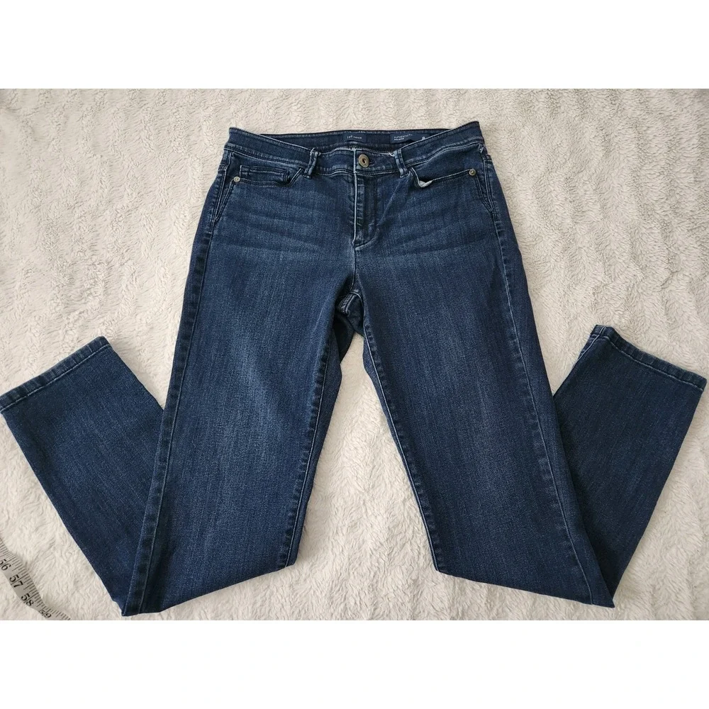 J.Jill Denim Jeans Womens Size 8 Slim Ankle Authentic Fit Dark Wash Stretch Blue
